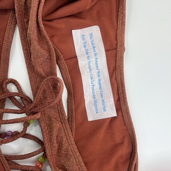 Wild Fable Bikini Bottom Beaded Side-Tie Cheeky & High Leg Women's Sz XL NWOT - Picture 4 of 6